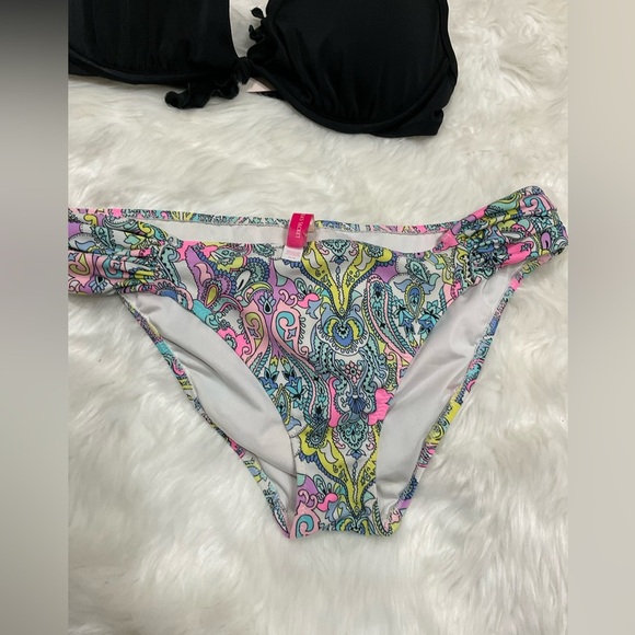 Victoria's Secret Black and Colorful Bikini Set with Halter Neck - Picture 2 of 12